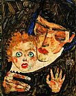 Egon Schiele Mother and son painting
